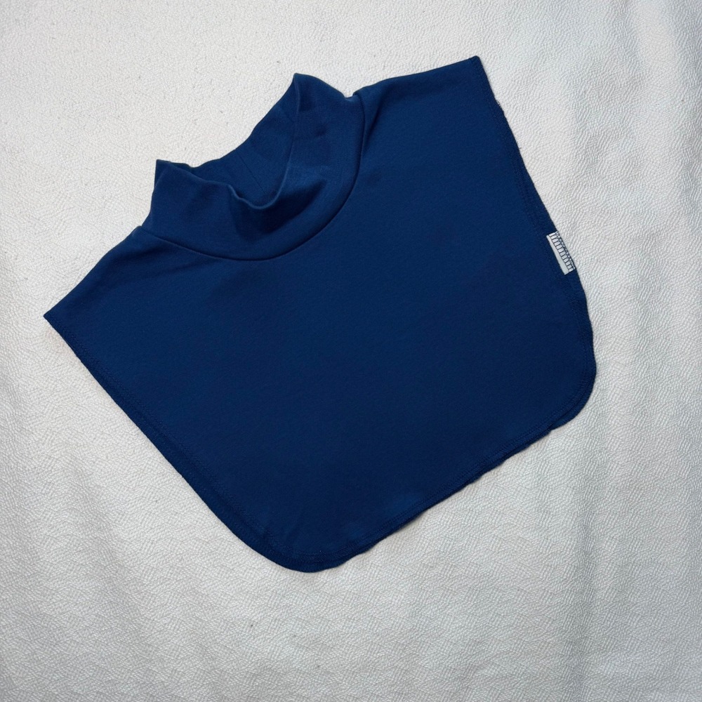 Blair Navy Blue Mock Neck Dickey Cotton Blend Layering Accessory B1M004